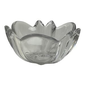 Vintage Lily Shaped Bowl Signed Orrefors C. 1970 Heavy